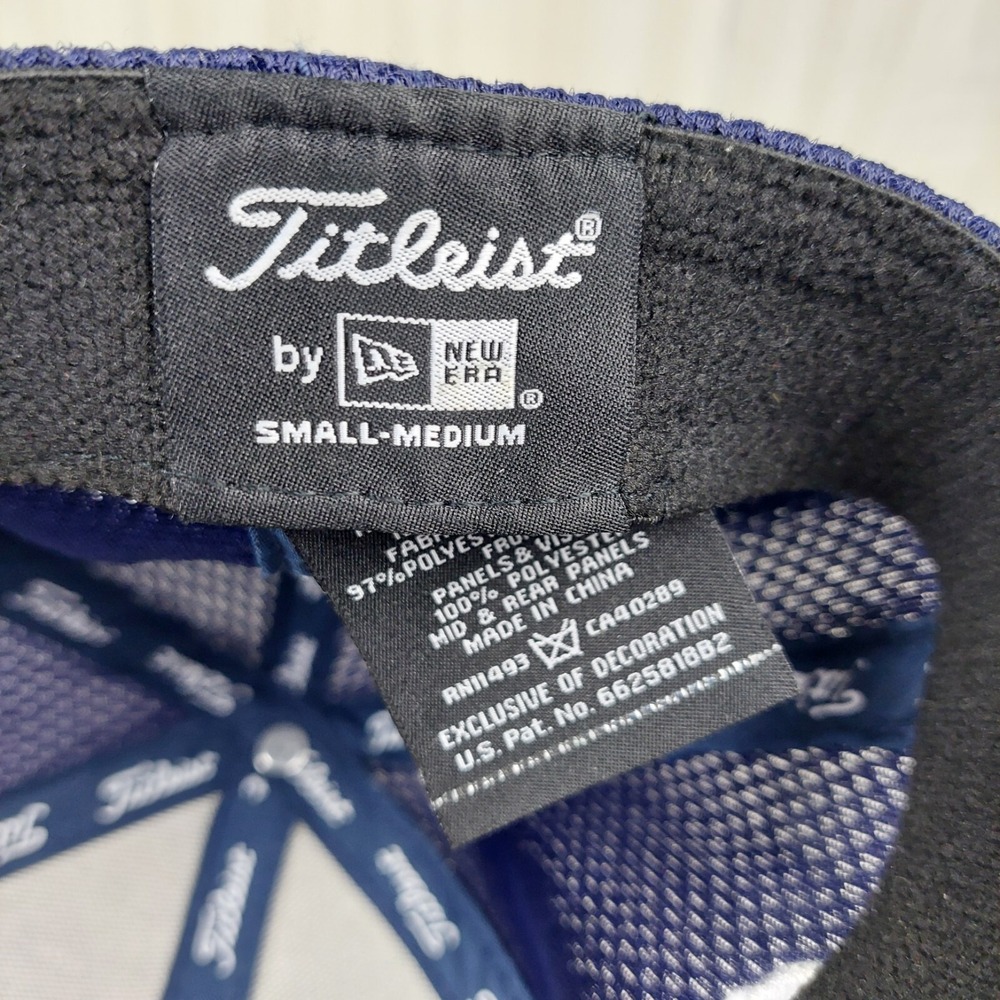 Titleist Golf Hat Mens Small-Medium Navy Blue Mesh Back Pro V1 FJ New Era Cap - Picture 7 of 7